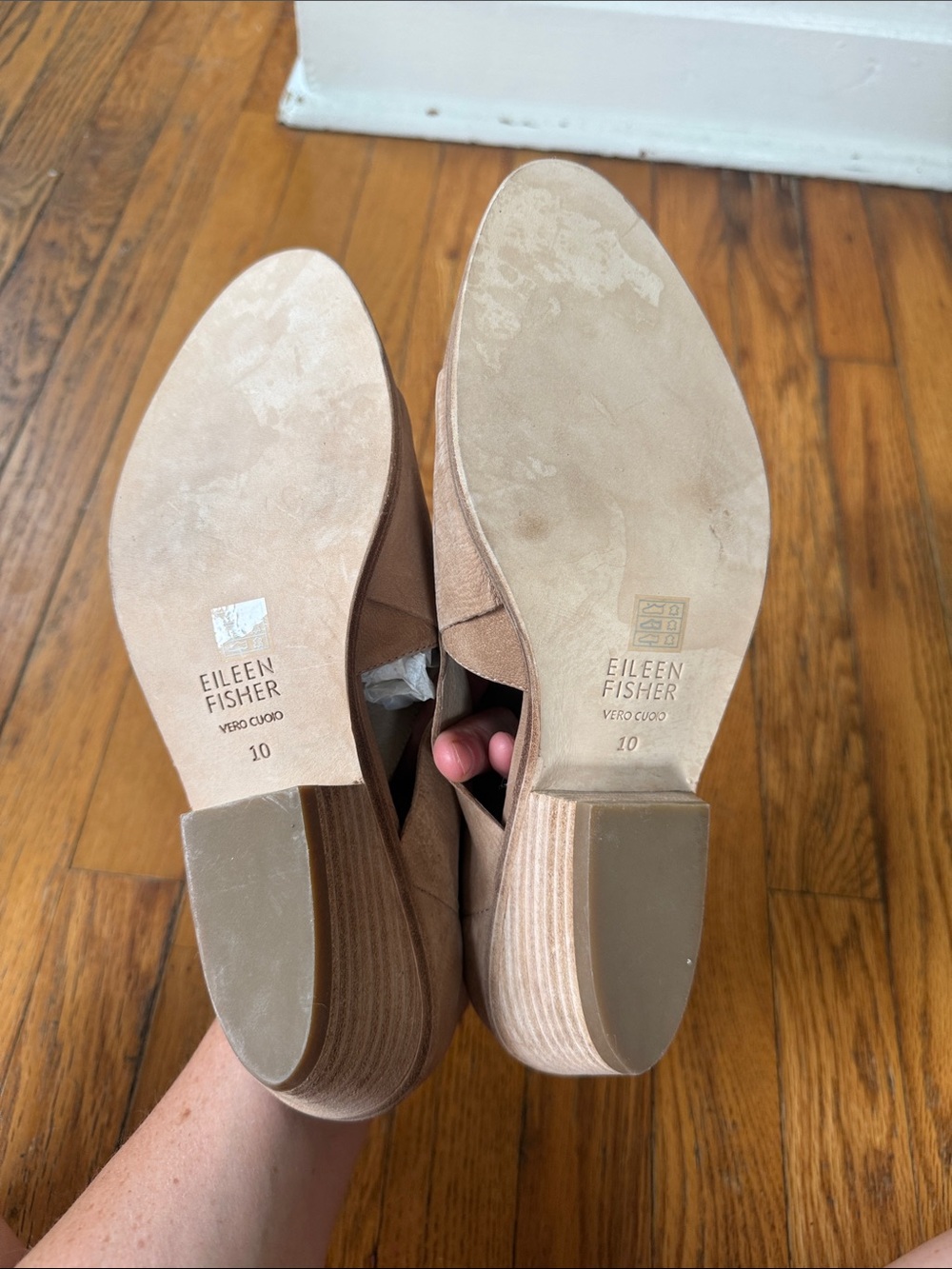 Eileen Fisher Suede Ankle Booties in Light Brown 10 - Picture 7 of 7